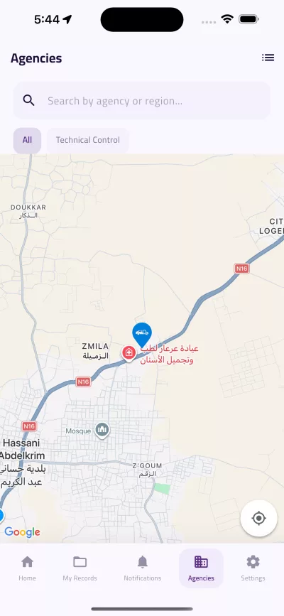 خريطة الفروع